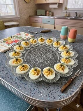 Indiana Glass Co. Hobnail Deviled Egg Plate in Clear Glass